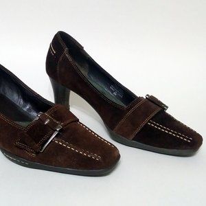 Aerosoles Road Snap Suede Shoes Brown 8M